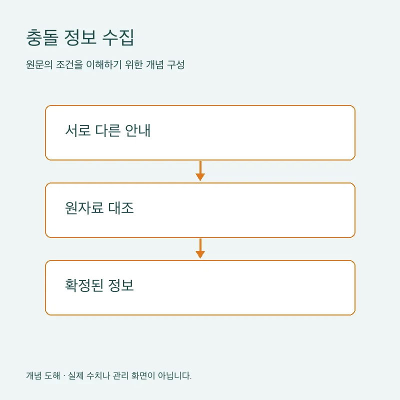 충돌 정보 수집을 설명하는 개념 도해