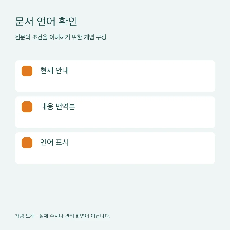 문서 언어 확인을 설명하는 개념 도해