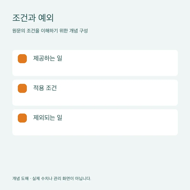 조건과 예외을 설명하는 개념 도해